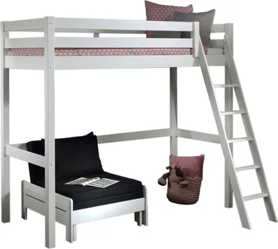 Produktbild von Hochbett Karolina 209x165x190 Kinderbett Massivholz Weiß