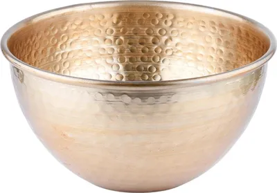Productafbeelding van Marrakesh schaal, fruitschaal van aluminium, 24 cm groot | Kom Erla Gold, geschikt als decoratie op tafel in de keuken