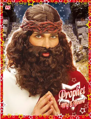 Produktbild von Propheten Perücke mit Bart - Jesus Perücke - Mönch Prophet  Messias Jünger