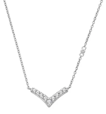 Produktbild von Funkelnde silberne Halskette mit Diamantglanz DN231
