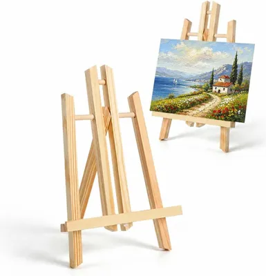 Produktbild von Mini Tischstaffelei aus Holz, 30 cm, stabil, für Kunstprojekte