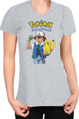 Immagine prodotto di Maglietta da donna Japan Manga Anime Comics Pokemon 012, Lady S , Gris