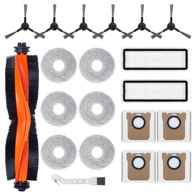 Zubehörset für Saugroboter, 20-teilig, 1 Hauptbürste, 2 HEPA-Filter, 6 Tücher