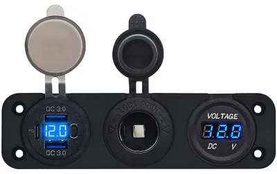 Produktbild von ProRide 12V USB-Ladegerät 3-fach mit QC3.0, Voltmeter & 12/24V