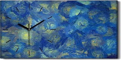 Produktbild von Wohnzimmer-Bild Leinwand Uhr Geräuschlos 60x30 Malerei Abstrakte Kunst - schwarze Hände