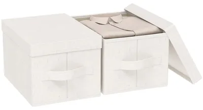 Produktbild von Kleiderschrank-Organizer mit Deckel, Aufbewahrungsbox, 2er-Set Stoffboxen zur Aufbewahrung von Kleidung, 42×30×26