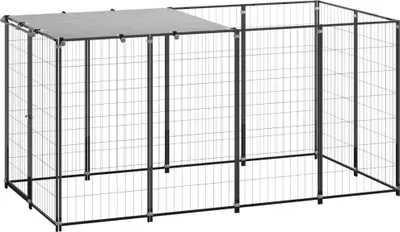 Produktbild von Möbel Hundezwinger Schwarz 2,42 m² Stahl  - Sonstiges Hundezubehör 3082199