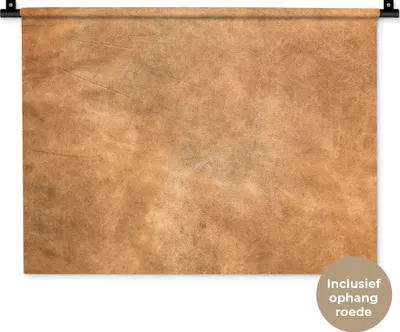 Produktbild von MuchoWow® Wandteppich Wandbehang Leder - Strukturiert - Lederoptik - Braun 60x45 cm Tapisserie Dekoration Wandtuch - Das Schlafzimmer