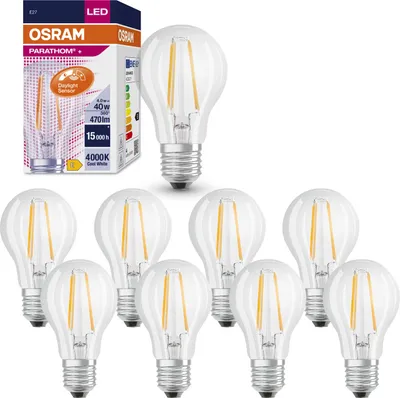 Imagen del producto de 10 X Osram LED Filamento Parathom Bombilla 4W = 40W E27 Transparente 4000K