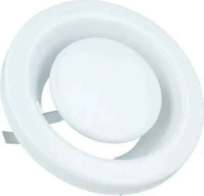 Produktbild von Tellerventil Abluft Zuluft Gitter Lüftungsschacht Weiß Stahl RAL 9016 160mm
