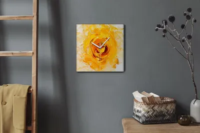 Produktbild von Coloray Hodiny Unikátní 30x30 cm  Tiché hodiny Pro obývací pokoj a kuchyň Nástěnné hodiny Plátno Bílé ručičky hodin - Květinová příroda