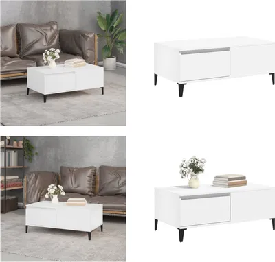 Produktbild von vidaXL Couchtisch Weiß 90x50x36,5 cm Holzwerkstoff - Couchtisch - Couchtische - Beistelltisch - Sofatisch