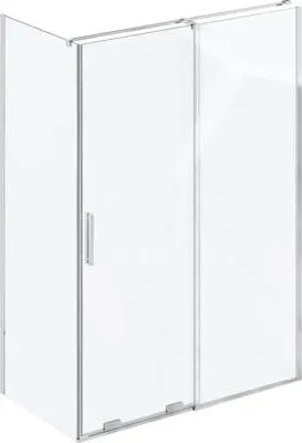 Imagen del producto de Panel lateral para puerta de ducha RAVAK Roll, 100 cm, color del marco: aluminio, diseño del vidrio: cristal transparente (X90VA0C00Z1)