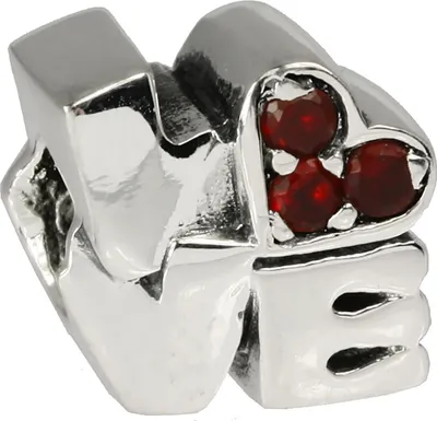 Produktbild von CarloBiagi Bead Charm Schmuck Element Loverot 925 Echt Silber BBSCZ110R