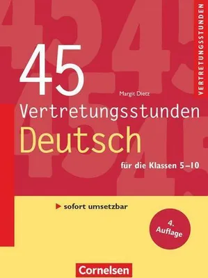 Obrázek produktu pro Vertretungsstunden 5.-10. Schuljahr. 45 Vertretungsstunden Deutsch