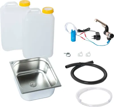 Immagine prodotto di 230V mini cucina da campeggio kit blocco cucina lavello 354x325x150 mm Barwig 19 L