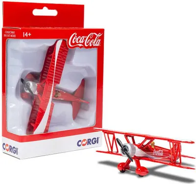 Produktbild von Corgi Die-Cast Stearman-Flugzeug Modellflugzeug Coca-Cola Weihnachten My village