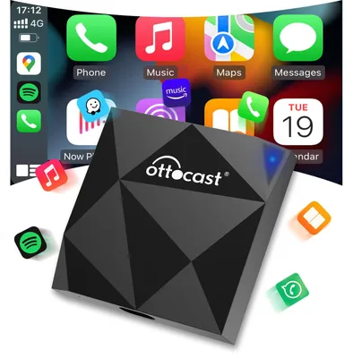 Obrázok produktu pre OTTOCAST, bezdrôtový adaptér CarPlay pre iPhone, bezdrôtový CarPlay dongle pre automobily