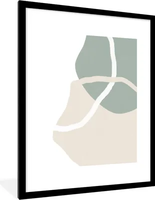 Produktbild von MuchoWow® Gerahmtes Poster Minimalismus - Pastell - Gestaltung 60x80 cm - Poster mit Schwarzem Bilderrahmen Wandposter Rahmen Foto Bilder - Wohnzimmer - Dekorationen - Prämie