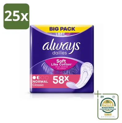 Imagen del producto de 25 toallas sanitarias delgadas "Always Normal" - Paquete de suministro - 25 unidades