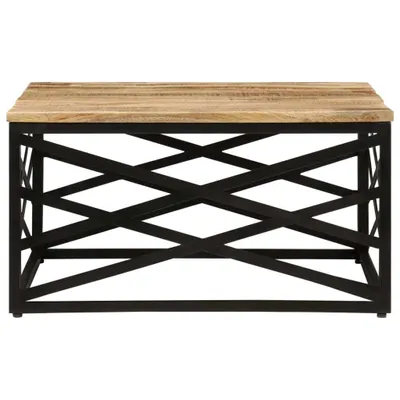 Image de Table basse 68 x 68 x 35 cm en bois massif de manguier