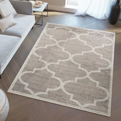Image de Tapis LAZUR Moderne Gris foncé Crème Salon ÖKOTEX 180 x 260 cm