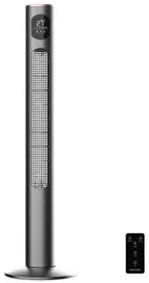 Produktbild von Cecotec 8351, Haushaltsturmventilator, Grau, Flur, 65°, Tasten, Fernbedienung, 12 h