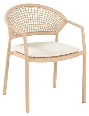 Produktbild von Stapelbarer Gartenstuhl Taragona | Cappuccino | Aluminium und Rope | Hartman | 2er Set