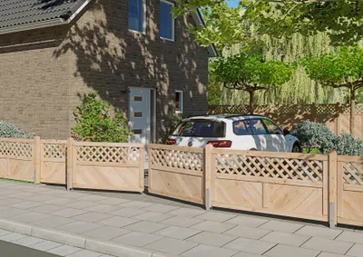 Produktbild von Massivzaun mit Rankgitter 180x90 cm Douglasie unbehandelt