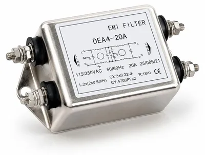 EMI-Filter 2-polig einphasig AC 115V/250V 20A 50/60Hz