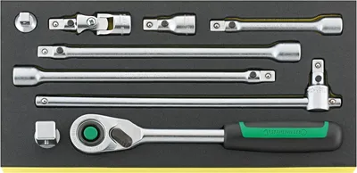 Produktbild von STAHLWILLE TCS 1/2 "- 512 / 9QR, Steckschlüssel-Set, 9 Stück(e), Schwarz, Grün, Silber, 2,36 kg, 350 mm, 175 mm
