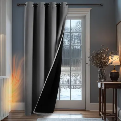 Obrázek produktu pro Zatemňovací panel na závěsy s oky, tmavě šedý, 132 x 214 cm