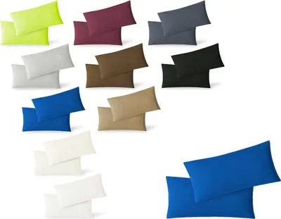 Produktbild von Kissenhülle Kissenbezug Doppelpack mit Reißverschluss  hochwertige Jersey Qualität Royalblau 40 x 80 cm