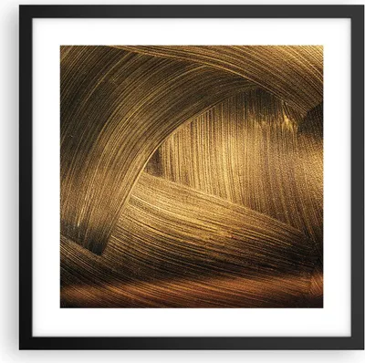 Produktbild von Gerahmtes Poster - Schwarzer Rahmen - Abstraktion Gold Textur - 40x40 cm - Wand Bild - Wanddeko - Wandbilder - Kunstposter - Wandposter - Bilderrahmen - Bilder - Kunstdruck - P2BAC40x40-4477