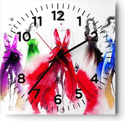 Produktbild von Wanduhr - Quadrat - Glasuhr - Fotomodell Frau - 30x30cm - Schleichendes Uhrwerk - Lautlos - zum Aufhängen bereit - Dekoration Modern - Wanddekoration aus Glas - C4AC30x30-3651