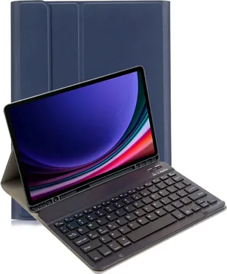 Produktbild von 2in1 Set Bluetooth Tastatur in Schwarz + Hülle für Samsung Tab S9 2023 SM-X710/X716B/X718U Tab S9 FE SM-X510/X516 11 Zoll Case Schutzhülle Standfunktion Sleep and Wake