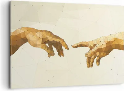 Produktbild von Bild auf Leinwand - Leinwandbild - Abstraktion modern - 100x70cm - Wand Bild - Wanddeko - Leinwanddruck - Bilder - Kunstdruck - Wanddekoration - Leinwand bilder - Wandkunst - AA100x70-3713