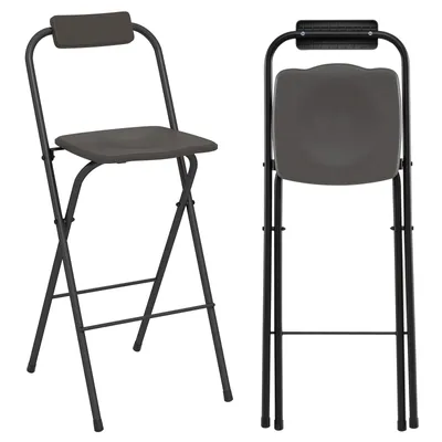 Two folding bar stools are shown from different angles against a white background.