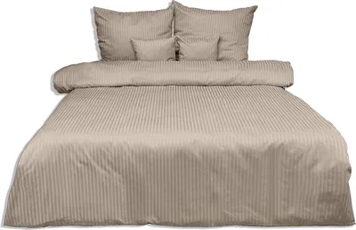 Produktbild von Bettwäsche, Damast, 100% Baumwolle, hohe Qualität 200x220 Dunkelbeige