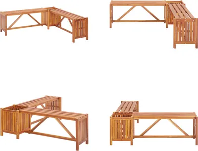 Produktbild von vidaXL Garten Eckbank mit Pflanzkübel 117×117×40 cm Massivholz Akazie - Gartenbank - Gartenbänke - Garten-Eckbank - Garten-Eckbänke