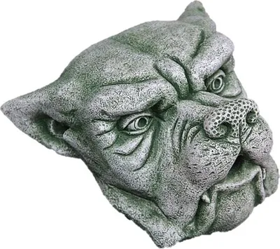 Immagine prodotto di Bellissima testa di gargoyle in pietra fusa perfetta per il giardino, la terrazza o il giardino anteriore è resistente al gelo e alle intemperie 20 cm H, HO-038WSP