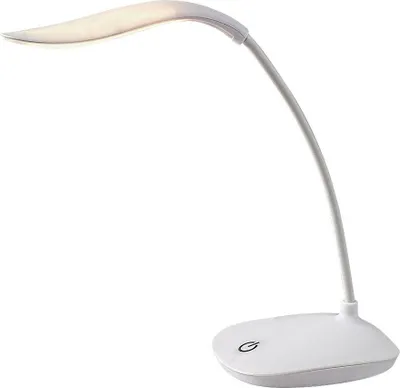 Zdjęcie produktu dla Lampka biurkowa nowoczesna biała regulowana do biura salonu ściemnialna USB neutralna barwa LED 2W BEDI Rabalux