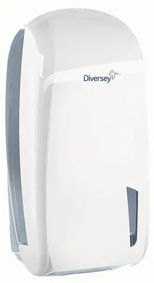 Produktbild von Einzelblatt-Toilettenpapierhalter, Spender für Toilettenpapier in Einzelblätter; Material: Kunststoff; Farbe: weiß/transparent; Grösse: 328 x 165 x 135 mm (HxBxT); passendes Papier 7523655 | Packung (1 Stück)