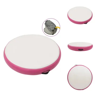Obrázek produktu pro vidaXL Nafukovací gymnastická podložka s pumpou 100x100x10 cm PVC růžová - Podložky na jógu a pilates