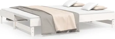 Zdjęcie produktu dla VidaXL 823385, sofa rozkładana, Biały, Drewno sosnowe, 2025 mm, 845 mm, 335 mm
