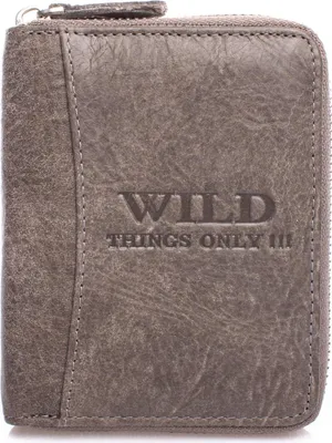 Produktbild von WILD Herren Geldbörse RFID Echtleder Reißverschluss Grau