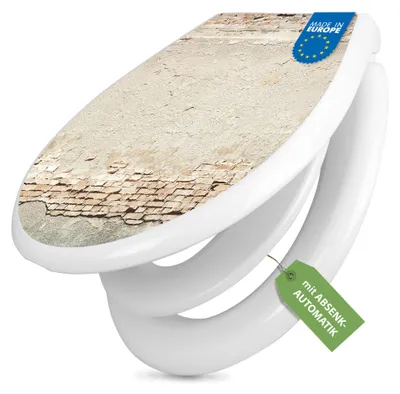 Produktbild von banjado Familien WC Sitz weiß mit Kindersitz und Absenkautomatik und Motiv Baulücke [TDWK 11410]