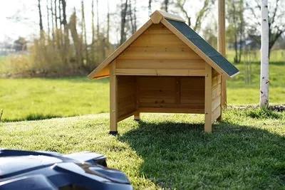 Produktbild von Garage für Mähroboter, Massivholz, spitzdach, Modern