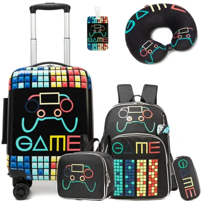 Productafbeelding van 5-delige Kindersuitcase Set met Rugzak en Lunchbox