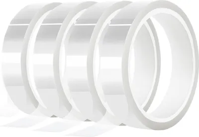 Obrázek produktu pro 10 mm x 66 m Průhledná tepelně odolná páska PET (4 role) pro sublimaci, tisk a elektroniku